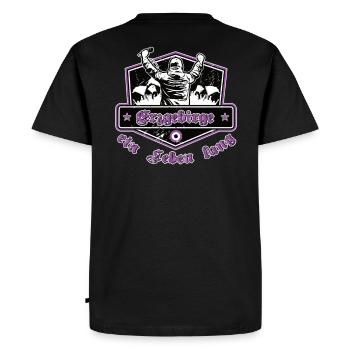 Erzgebirge ein Leben Lang No II - Männer Premium Bio T-Shirt - Schwarz - Hinten - Nico (187cm)