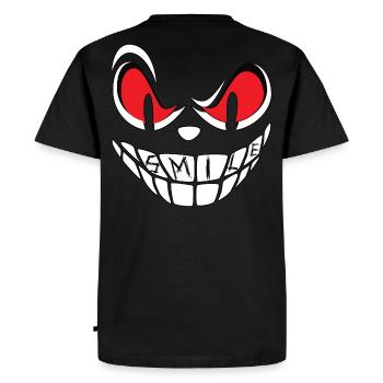 Visage souriant - T-shirt Premium bio Homme - noir - Dos - Nico (187cm)