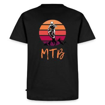 Mountain Bike MTB DH Freeride Enduro Bike Man - Men's Premium Organic T-Shirt - black - Back - Nico (187cm)