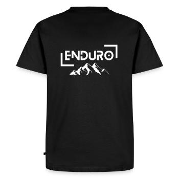 Downhill Mountain Biker DH MTB Enduro Gift Idea - Men's Premium Organic T-Shirt - black - Back - Nico (187cm)