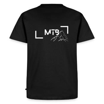 Mountain Biker MTB Gift Idea Bicycle DH Enduro - Men's Premium Organic T-Shirt - black - Back - Nico (187cm)