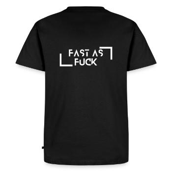 Fast as Fuck Mountain Bike MTB Downhill DH Gift - Men's Premium Organic T-Shirt - black - Back - Nico (187cm)