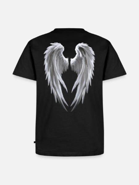 Angel Wings in white - Männer Premium Bio T-Shirt - Schwarz