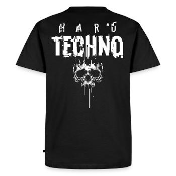 HARD TECHNO Skull Glitch - T-shirt Premium bio Homme - noir - Dos - Nico (187cm)