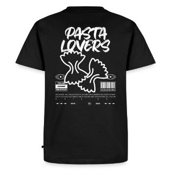 Pasta Lovers Italian Cuisine - Männer Premium Bio T-Shirt - Schwarz - Hinten - Nico (187cm)