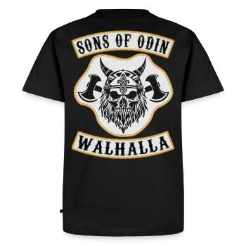 Fils d’Odin - Membre du chapitre du Valhalla - T-shirt Premium bio Homme - noir - Dos - Nico (187cm)