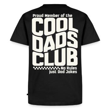 Fête des pères cadeau papa - Club des papas cool - T-shirt Premium bio Homme - noir - Dos - Nico (187cm)