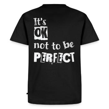 Its OK not to be perfect - Männer Premium Bio T-Shirt - Schwarz - Hinten - Nico (187cm)