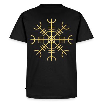 Casque de terreur viking symbole Aegishjalmur - T-shirt Premium bio Homme - noir - Dos - Nico (187cm)