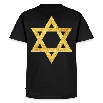 Étoile de la foi de David symbole de protection - T-shirt Premium bio Homme - noir - Dos - Nico (187cm)