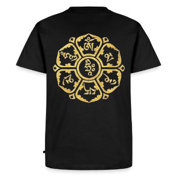 Om Mani Padme Hum Mantra de la Protection Spirituelle - T-shirt Premium bio Homme - noir - Dos - Nico (187cm)