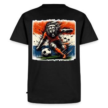 Dutch Pride Football Dutch Lion vintage - Men's Premium Organic T-Shirt - black - Back - Nico (187cm)