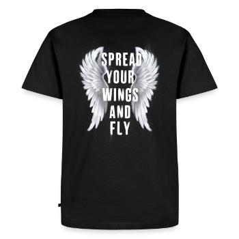 Spread your wings and fly Angel Angelwings Wings - Men's Premium Organic T-Shirt - black - Back - Nico (187cm)