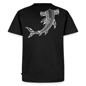 Tête de marteau blanche - T-shirt Premium bio Homme - noir - Dos - Nico (187cm)