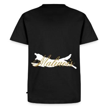 Mali Fly Malinois White - Men's Premium Organic T-Shirt - black - Back - Nico (187cm)