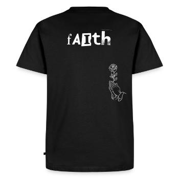 Faith - Men's Premium Organic T-Shirt - black - Back - Nico (187cm)