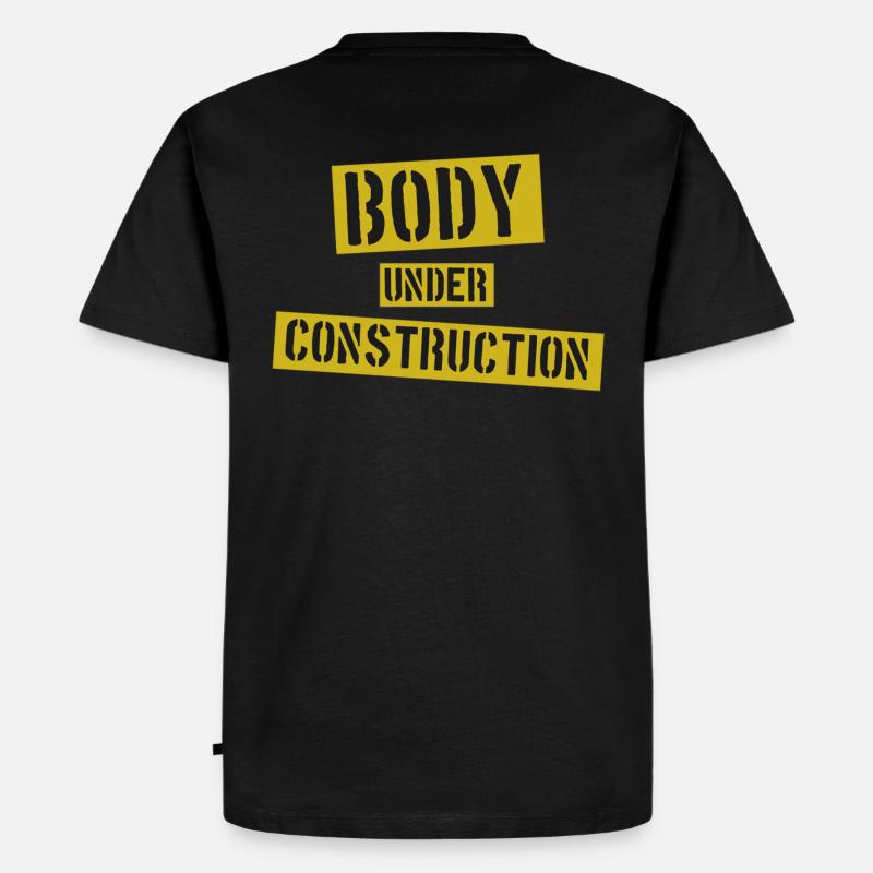 Body under Construction - Männer Premium Bio T-Shirt - Schwarz