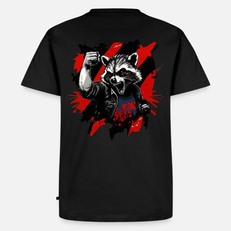 Wütender Waschbär, Anarchie, Revolution, Faust - Männer Premium Bio T-Shirt - Schwarz