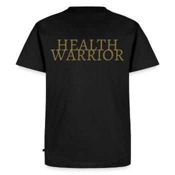 HEALTH WARRIOR - Men's Premium Organic T-Shirt - black - Back - Nico (187cm)