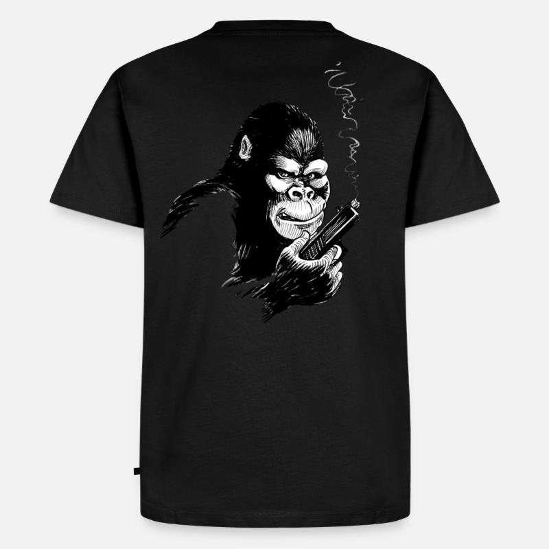 monkey - Männer Premium Bio T-Shirt - Schwarz
