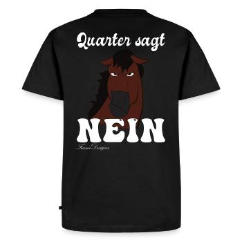 Quarter dit non, chevaux comiques drôles et mignons - T-shirt Premium bio Homme - noir - Dos - Nico (187cm)