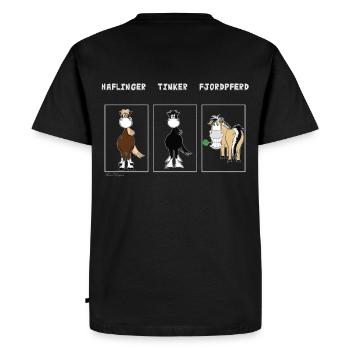 Fjord horse is different from Haflinger Tinker horse - Men's Premium Organic T-Shirt - black - Back - Nico (187cm)
