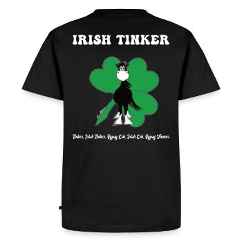 Tinker, Irish Tinker, Gypsy Cob, Gypsy Vanner - Men's Premium Organic T-Shirt - black - Back - Nico (187cm)