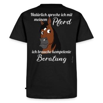 Funny horse saying with comic pony head sweet - Men's Premium Organic T-Shirt - black - Back - Nico (187cm)