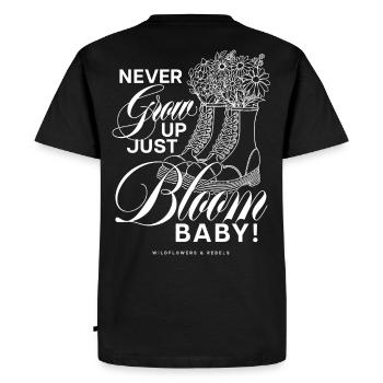 Les bottes de fleurs ne grandissent jamais - T-shirt Premium bio Homme - noir - Dos - Nico (187cm)