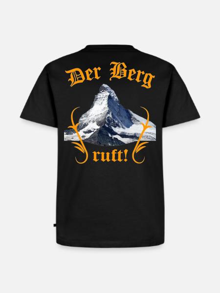 Der Berg ruft! - Männer Premium Bio T-Shirt - Schwarz