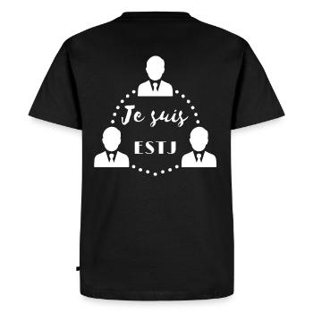 Personnalité ESTJ - T-shirt Premium bio Homme - noir - Dos - Nico (187cm)