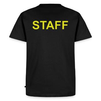 PERSONNEL jaune - T-shirt Premium bio Homme - noir - Dos - Nico (187cm)