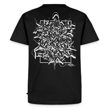 Calligraffiti White Lines – Urban Shirt Design - T-shirt Premium bio Homme - noir - Dos - Nico (187cm)