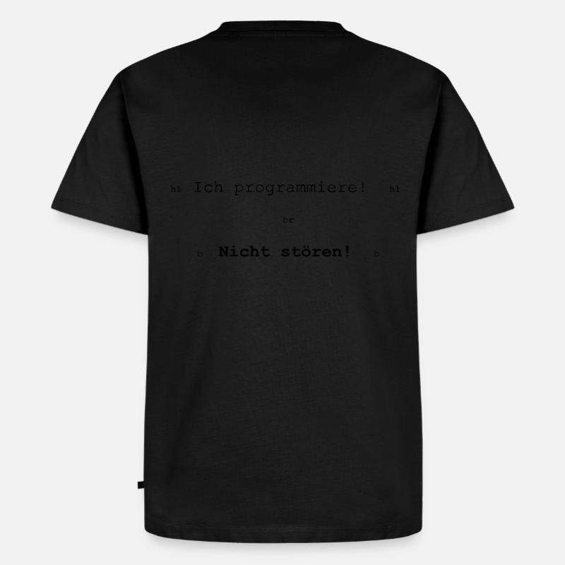 Ich programmiere! Nicht stören! - Männer Premium Bio T-Shirt - Schwarz