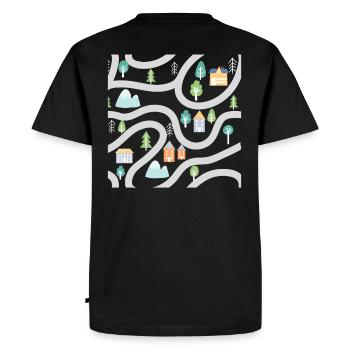 Play Rug Play Mat Road Map Massage - Men's Premium Organic T-Shirt - black - Back - Nico (187cm)