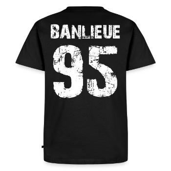 banlieue 95 - T-shirt Premium bio Homme - noir - Dos - Nico (187cm)