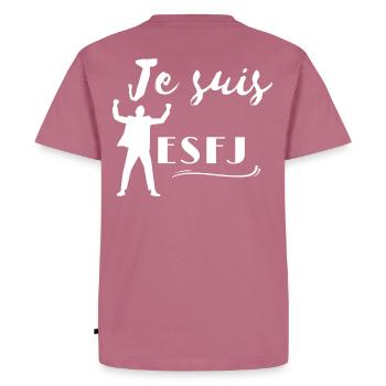 ESFJ Personality - Men's Premium Organic T-Shirt - mauve - Back - Nico (187cm)