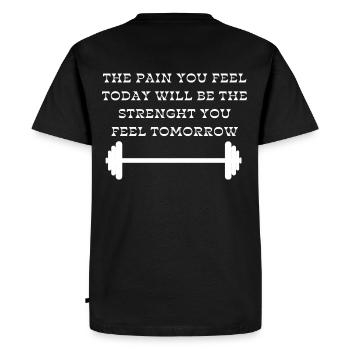 THE PAIN YOU FEEL TODAY WILL BE THE STRENGHT GYM - Men's Premium Organic T-Shirt - black - Back - Nico (187cm)