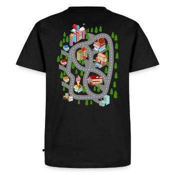 Car Play Mat Cadeau de la journée papa - T-shirt Premium bio Homme - noir - Dos - Nico (187cm)