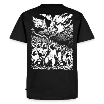 Raccoon Protest Vintage Street Art Design - Men's Premium Organic T-Shirt - black - Back - Nico (187cm)