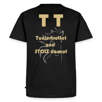 Compétition idiot TT équitation - T-shirt Premium bio Homme - noir - Dos - Nico (187cm)