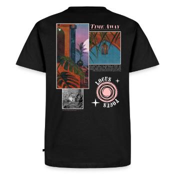 Fantasy "TIME AWAY" holiday graphic design - Men's Premium Organic T-Shirt - black - Back - Nico (187cm)