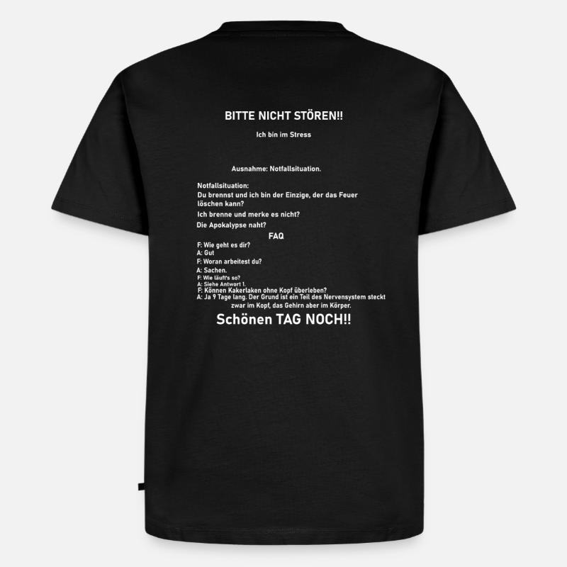 Bitte nicht stören - Männer Premium Bio T-Shirt - Schwarz
