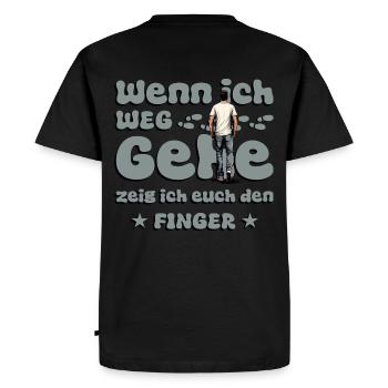 When I walk away, I'll show you the finger - Men's Premium Organic T-Shirt - black - Back - Nico (187cm)