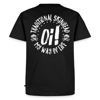 Oi Skinhead T-Shirt - T-shirt Premium bio Homme - noir - Dos - Nico (187cm)