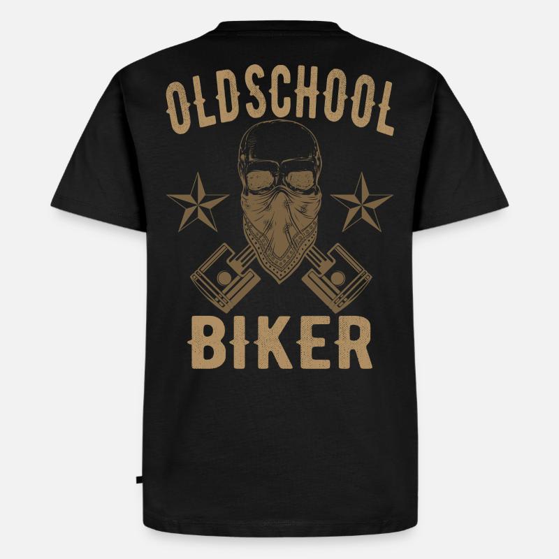 Biker Old School - Männer Premium Bio T-Shirt - Schwarz