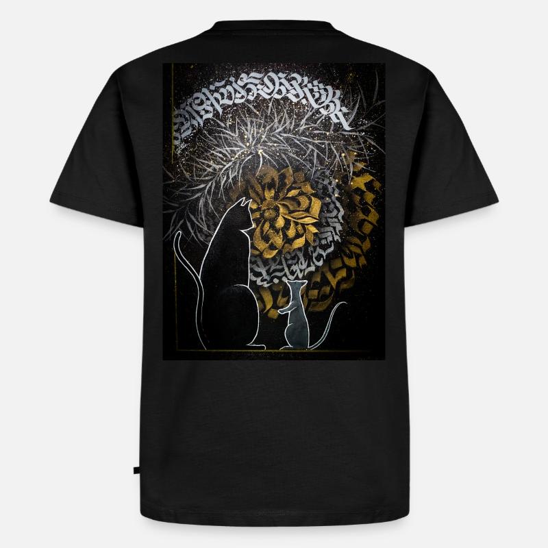 Calligraffiti - Katz & Maus - Männer Premium Bio T-Shirt - Schwarz