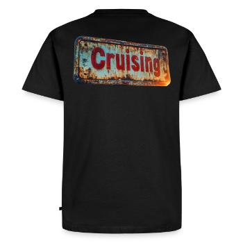 Enseigne de croisière au look vintage rouillé - T-shirt Premium bio Homme - noir - Dos - Nico (187cm)