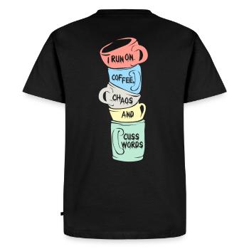 coffee - Men's Premium Organic T-Shirt - black - Back - Nico (187cm)