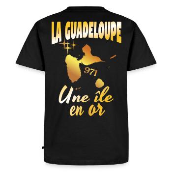 La Guadeloupe une ile en or - T-shirt Premium bio Homme - noir - Dos - Nico (187cm)